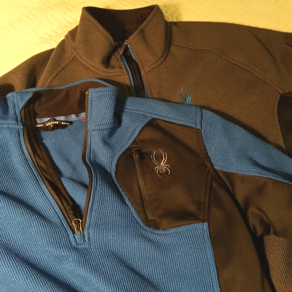 2 (L and XL) Men's Spyder 1/4 zips